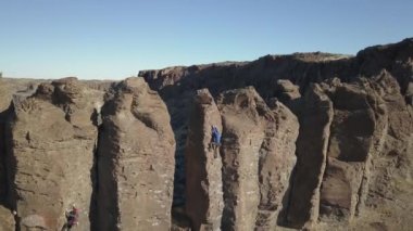 Fransız Coulee Vantage, Washington, Amerika Birleşik Devletleri için hava görünümünü. Kaya tırmanışı için popüler bir yer.