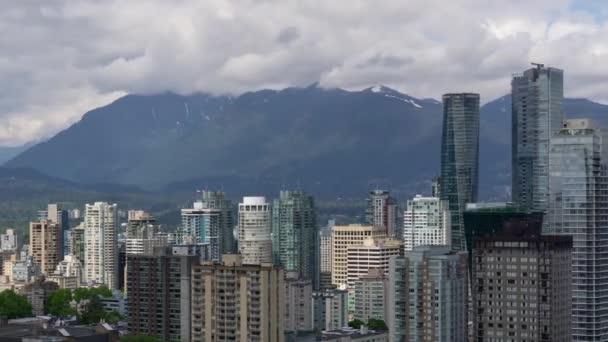 Vue Aérienne Centre Ville Bâtiments Commerciaux Résidentiels Pendant Coucher Soleil — Video