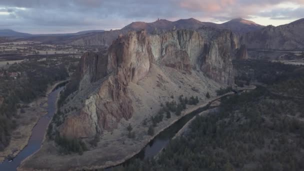 法国古力的鸟瞰图 美国华盛顿 攀岩的热门地方 — 图库视频影像