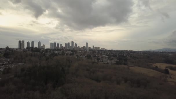 Панорамний Вид Центром Міста Розглянений Lonsdale Під Час Хмарної Захід — стокове відео