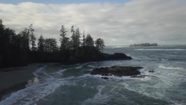 Vue Aérienne Magnifique Paysage Marin Côte Océan Pacifique Lors Lever — Video