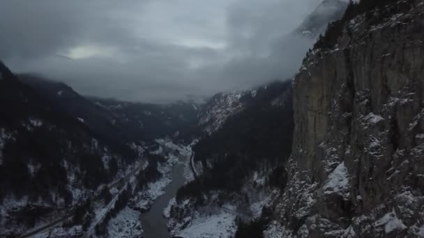 Luchtfoto Landschapsmening Van Lion Bergen Vancouver North Shore Buurt Van — Stockvideo