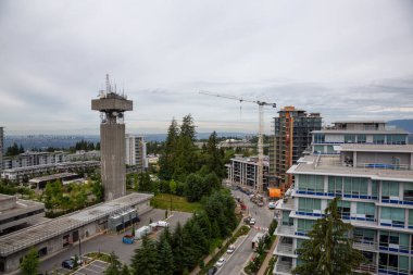 Burnaby dağ, Vancouver, Bc, Kanada - 9 Temmuz 2018: Şantiye yerleşim bölgesinde hava görünümünü.