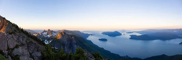 Vue Panoramique Sur Paysage Détroit Howe Lors Lever Soleil Estival — Photo