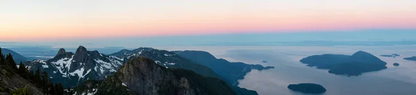 Панорамний Краєвид Подання Хоу Звуку Під Час Яскравих Літніх Sunrise — стокове фото