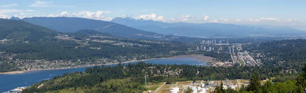 Flygfoto Över Industriområden Port Moody Tas Från Burnaby Berg Vancouver — Stockfoto