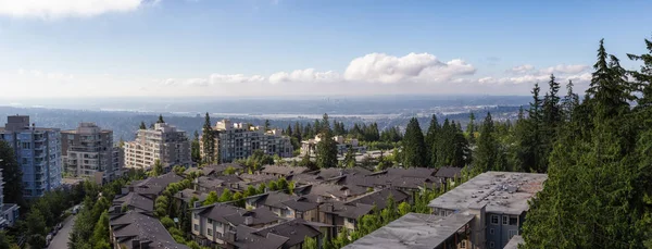 Vista Aérea Casas Residenciales Edificios Cima Montaña Burnaby Tomado Vancouver — Foto de Stock