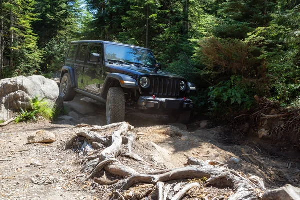Misszió British Columbia Kanada 2018 Augusztus Jeep Rubicon Keresztül Durva — Stock Fotó