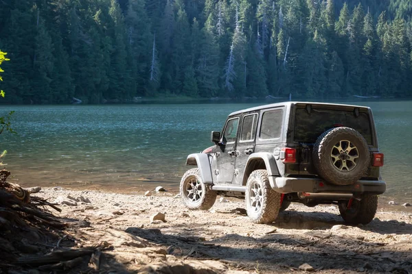 Mission British Columbia Canada August 2018 Jeep Rubicon Riding Thru — Stock Photo, Image