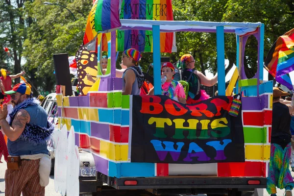 Downtown Vancouver Britská Kolumbie Kanada Srpna 2018 Lidé Slaví Gay — Stock fotografie