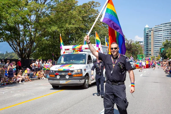 Downtown Vancouver Britská Kolumbie Kanada Srpna 2018 Lidé Slaví Gay — Stock fotografie