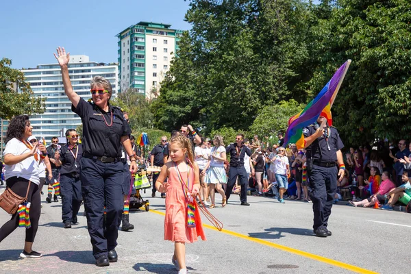 Downtown Vancouver British Columbia Kanada Sierpień 2018 Ludzie Obchody Gay — Zdjęcie stockowe
