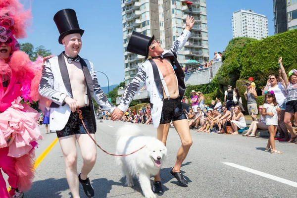 Downtown Vancouver Britská Kolumbie Kanada Srpna 2018 Lidé Slaví Gay — Stock fotografie