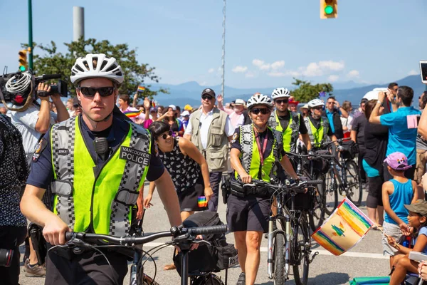 Centre Ville Vancouver Colombie Britannique Canada Août 2018 Police Sécurité — Photo