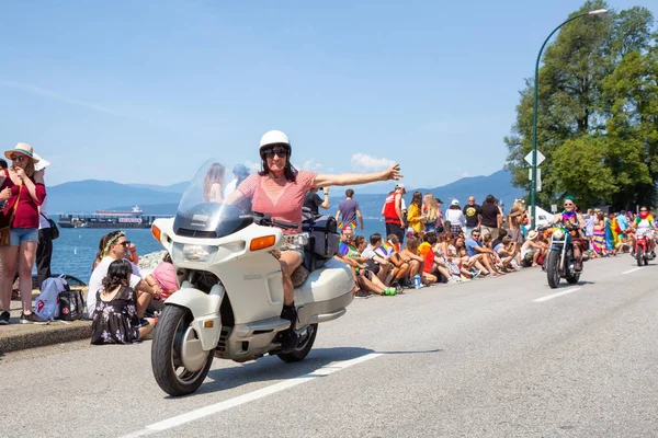 Downtown Vancouver Britská Kolumbie Kanada Srpna 2018 Motorkáři Koni Motocyklu — Stock fotografie