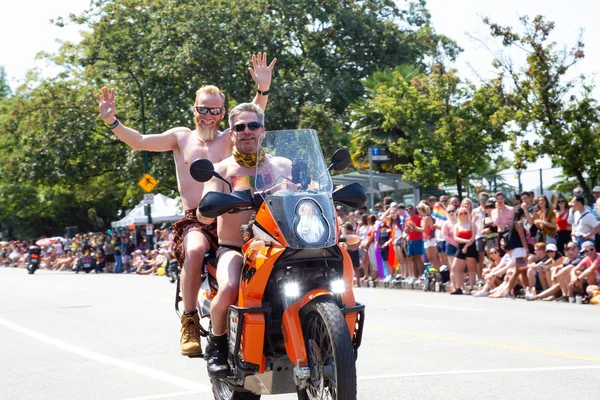 Downtown Vancouver Britská Kolumbie Kanada Srpna 2018 Motorkáři Koni Motocyklu — Stock fotografie