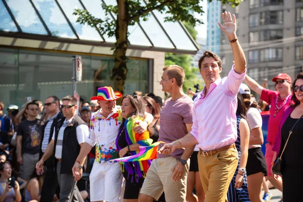Downtown Vancouver Britská Kolumbie Kanada Srpna 2018 Kanadský Premiér Justin — Stock fotografie