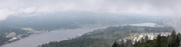 Veduta Aerea Dei Siti Industriali Port Moody Tratto Burnaby Mountain — Foto Stock