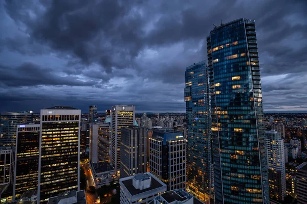 Vancouver Britská Kolumbie Kanada Července 2018 Letecký Pohled Moderní Centrum — Stock fotografie