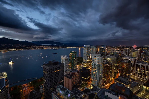 Vancouver British Columbia Canada July 2018 Aerial View Modern Downtown — Stock Photo, Image