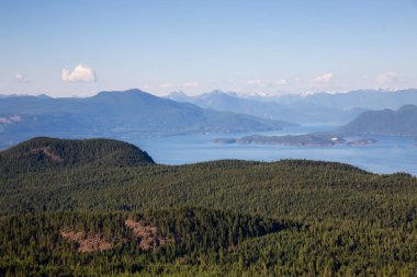 Güzel hava manzaralı Texada Adası, Powell River, Sunshine Coast, Bc, Kanada.