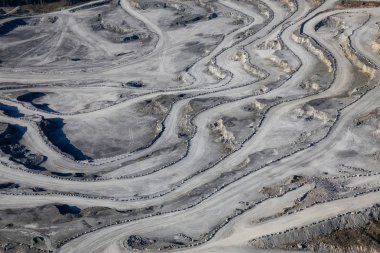 Kömür madenciliği endüstrisi havadan görünümü Texada Adası, Powell River, Sunshine Coast, M.ö., Amerika Birleşik Devletleri.
