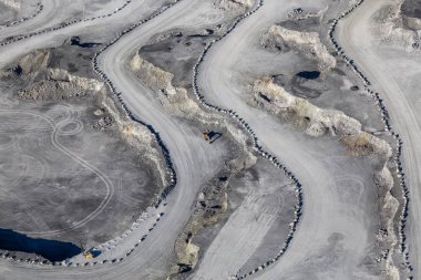 Kömür madenciliği endüstrisi havadan görünümü Texada Adası, Powell River, Sunshine Coast, M.ö., Amerika Birleşik Devletleri.