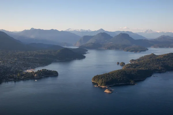 Aerial View Gibsons Keats Island Howe Sound Vibrant Sunny Summer — Stock Photo, Image