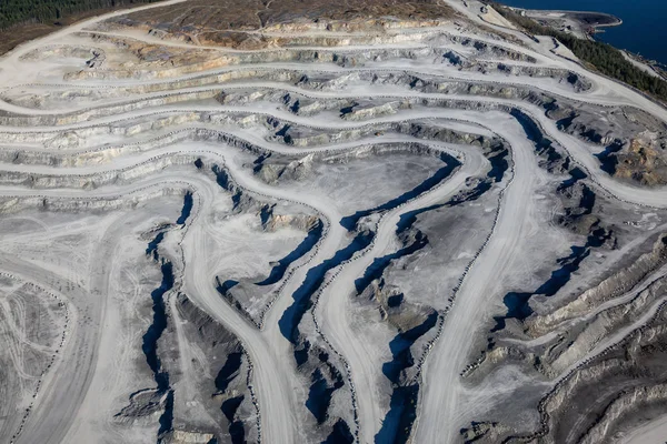 Aerial View Coal Mining Industry Texada Island Powell River Sunshine — Stock Photo, Image