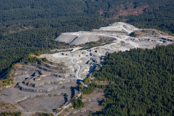 Luchtfoto Van Coal Mining Industry Texada Island Powell River Sunshine — Stockfoto