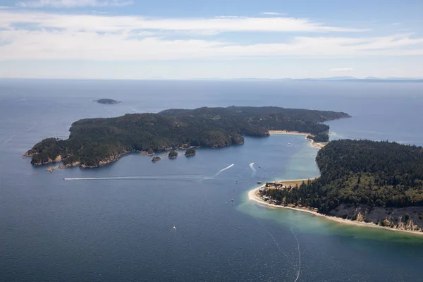 Vista Aérea Isla Thormanby Durante Soleado Día Verano Tomado Sunshine — Foto de Stock