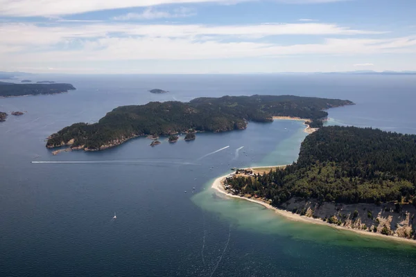 Vista Aérea Isla Thormanby Durante Soleado Día Verano Tomado Sunshine — Foto de Stock