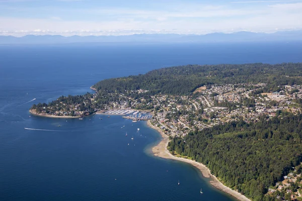 Aerial View Gibsons Sunny Summer Day Located Sunshine Coast Northwest — Stock Photo, Image