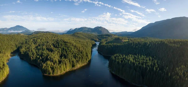 Panorama Flygfoto Över Vackra Kanadensiska Landskap Pulserande Solig Sommardag Tagit — Stockfoto