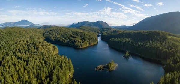Aerial Panoramic View Beautiful Canadian Landscape Vibrant Sunny Summer Day — Stock Photo, Image
