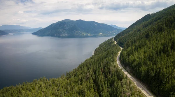 Vista Aerea Della Trans Canada Highway Durante Una Vivace Giornata — Foto Stock