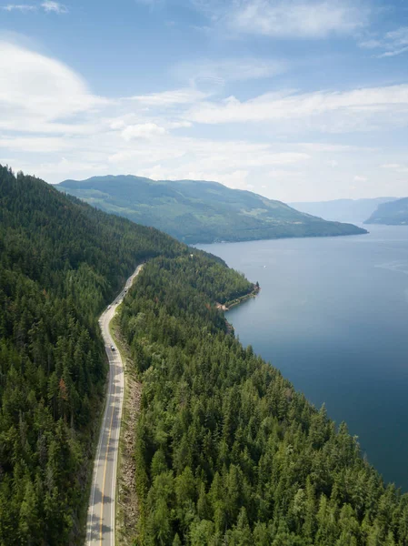 Vista Aerea Della Trans Canada Highway Durante Una Vivace Giornata — Foto Stock