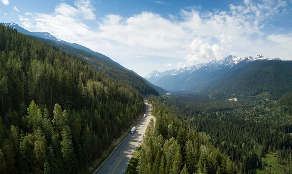 Aerial View Trans Canada Highway Canadian Mountain Landscape Located Golden — Stock Photo, Image