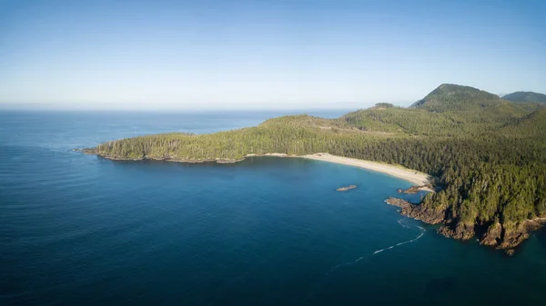 Beautiful Aerial Panoramic Seascape View Pacific Ocean Coast Vibrant Summer — Stock Photo, Image