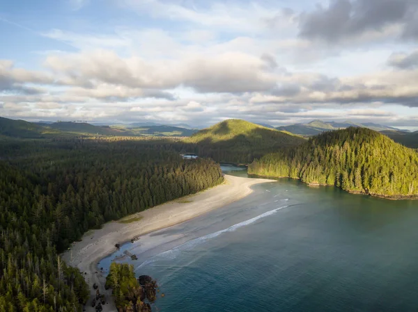 Impresionante Vista Panorámica Aérea Costa Del Océano Pacífico Durante Una — Foto de Stock