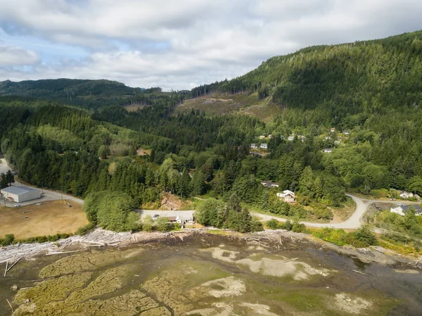 Luchtfoto Van Een Klein Stadje Holberg Tijdens Een Zonnige Zomerdag — Stockfoto