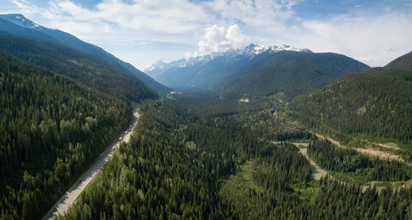 Aerial View Trans Canada Highway Canadian Mountain Landscape Located Golden — Stock Photo, Image