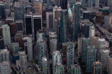 Vancouver, Bc, Kanada - 31 Ağustos 2018: Şehir şehir havadan görünümü.