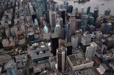 Vancouver, Bc, Kanada - 31 Ağustos 2018: Şehir şehir havadan görünümü.