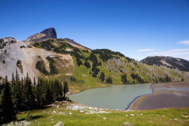 Güzel panoramik Kanada dağ manzaralı bir canlı güneşli yaz gün boyunca. Garibaldi Provincial Park, Whistler ve Squamish, Kuzey Vancouver, Bc, Kanada yakınında yer almış.