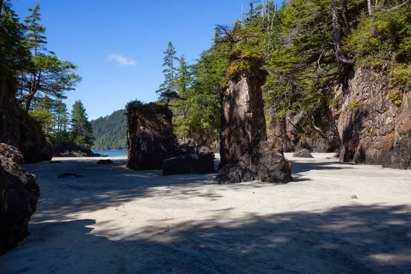 Belle Vue Sur Paysage Marin Plage Rocheuse Sur Côte Océan — Photo