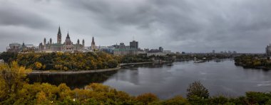 Panoramic view of Downtown Ottawa and the Parliament of Canada. Taken from Nepean Point, Ontario, Canada. clipart