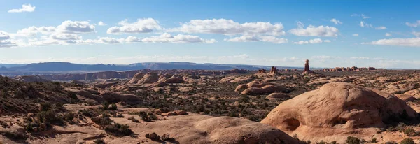 Panoramische Landschaft Blick Auf Schöne Rote Felsschlucht Formationen Während Eines — Stockfoto