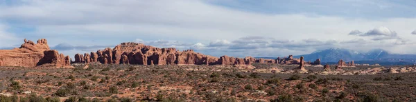 Landskap Panoramautsikt Över Vackra Red Rock Canyon Formationer Pulserande Solig — Stockfoto