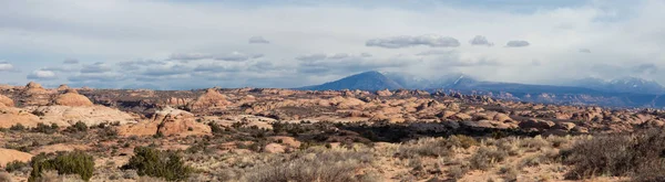 Panoramische Landschaft Blick Auf Schöne Rote Felsschlucht Formationen Während Eines — Stockfoto